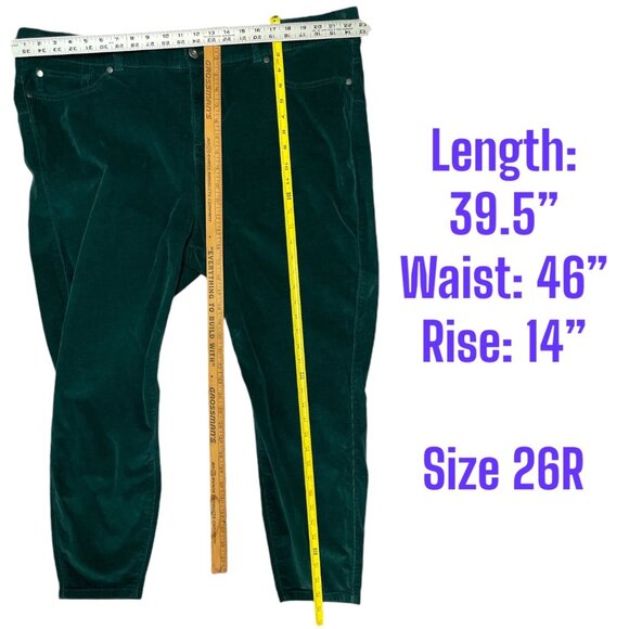 Torrid Bombshell Skinny Corduroy Pants Dark Green 26R - Picture 3 of 7